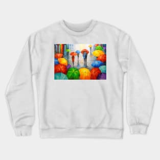 A bright melody of rain in the city Crewneck Sweatshirt